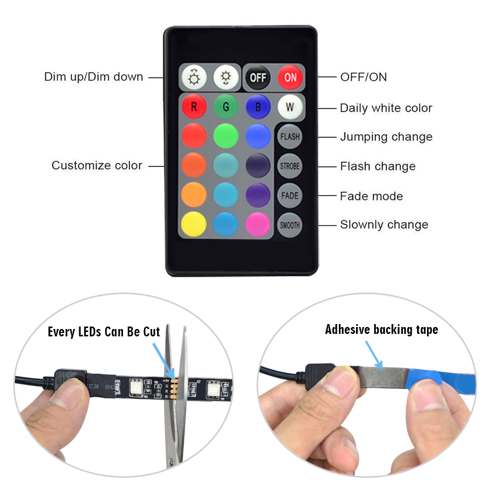LED Wi-Fi Alexa TV Backlight Kit, 5VDC 6.56 Ft Multi-Color RGB Flexible LED Strip Lights + USB Wi-Fi Remote Controller For TV/ PC/ LCD/Desktop Monitors Background Lighting LED Wi-Fi Alexa TV Backlight Kit, 5VDC 6.56 Ft Multi-Color RGB Flexible LED Strip Lights + USB Wi-Fi Remote Controller For TV/ PC/ LCD/Desktop Monitors Background Lighting
